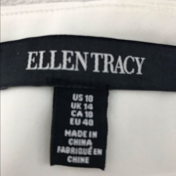 Ellen Tracy slim leg mid rise side zip clean lines white pants size 10 - Picture 4 of 10